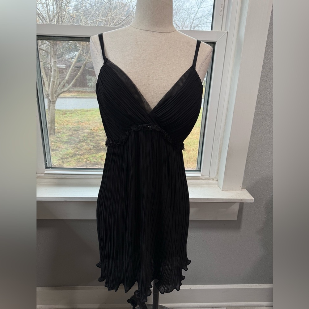 Flora‎ Pleated Chiffon Chemise Babydoll Size Large